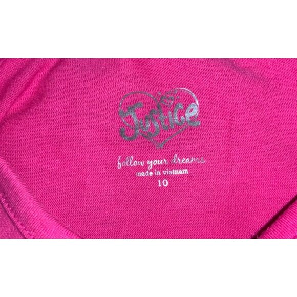 Justice Follow your Dreams Pink Long Sleeve shirt-Pink Girls 10 sequins - Picture 5 of 8